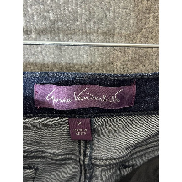 Gloria Vanderbilt Amanda Straight Leg Jeans Womens Missy‎ Size 14 Dark Wash Blue - Picture 3 of 12